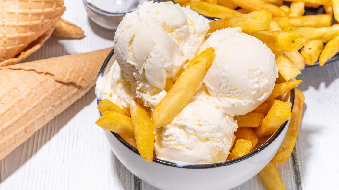 Salted Ice Cream with French Fries