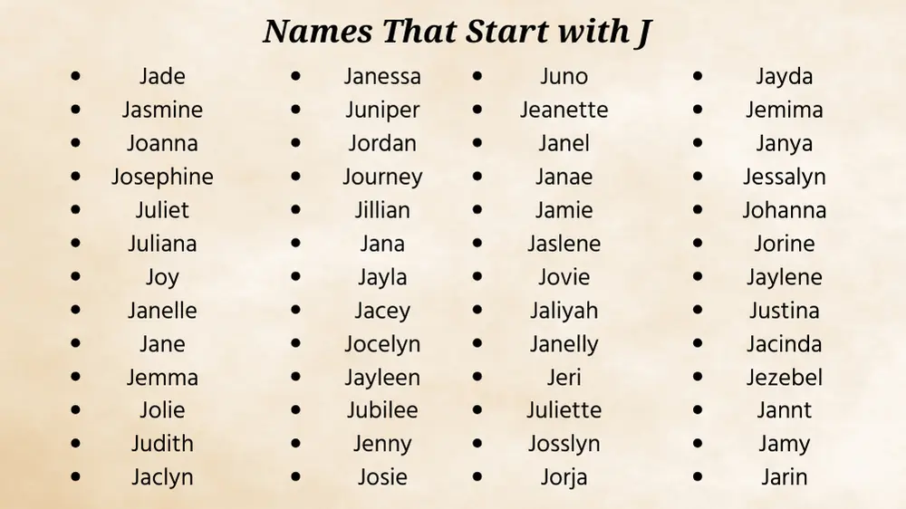 101 Girl Names That Start with J: Elegant, Timeless & Modern girl names that start with a j