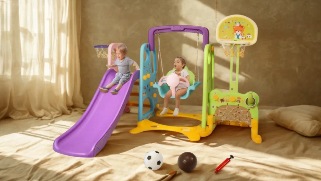 Kids Swing Set with Slide
