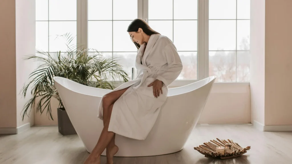soaking tub and shower combo
