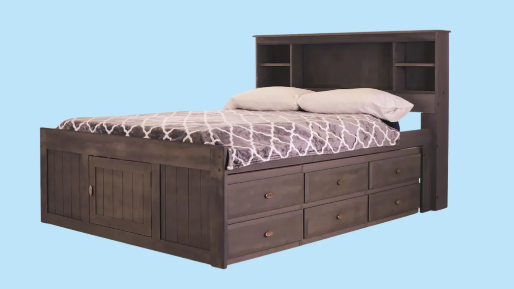 Kids Captain Bed with Storage: Discovery World Furniture Captain Bed with 12 Drawers